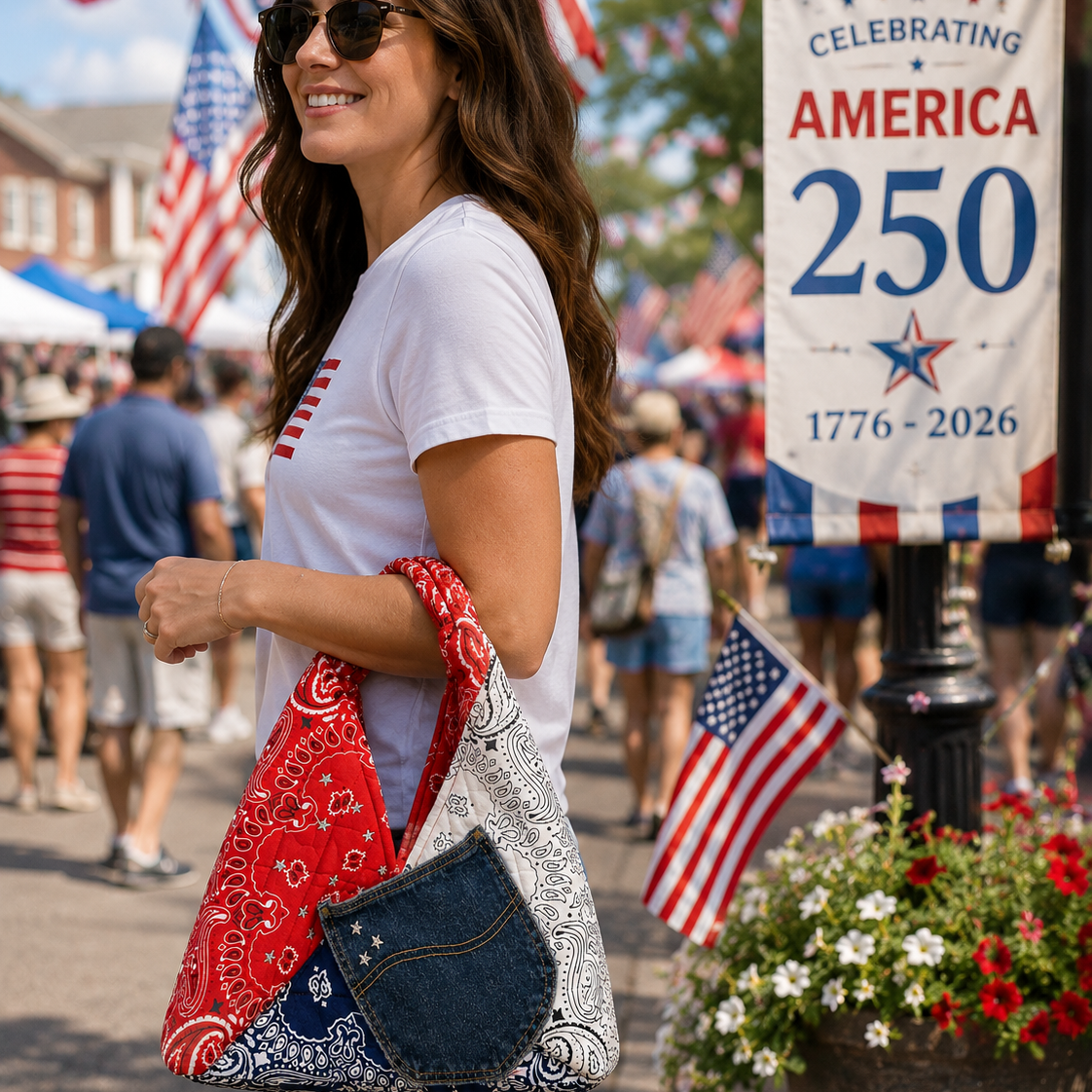 Americana Bon Temps Bandana Tote Bag