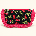 Cherries Jubilee cherry ruffle crossbody bag handmade by Periwinkle