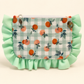 Peach Pickin' ruffle crossbody bag handmade by Periwinkle